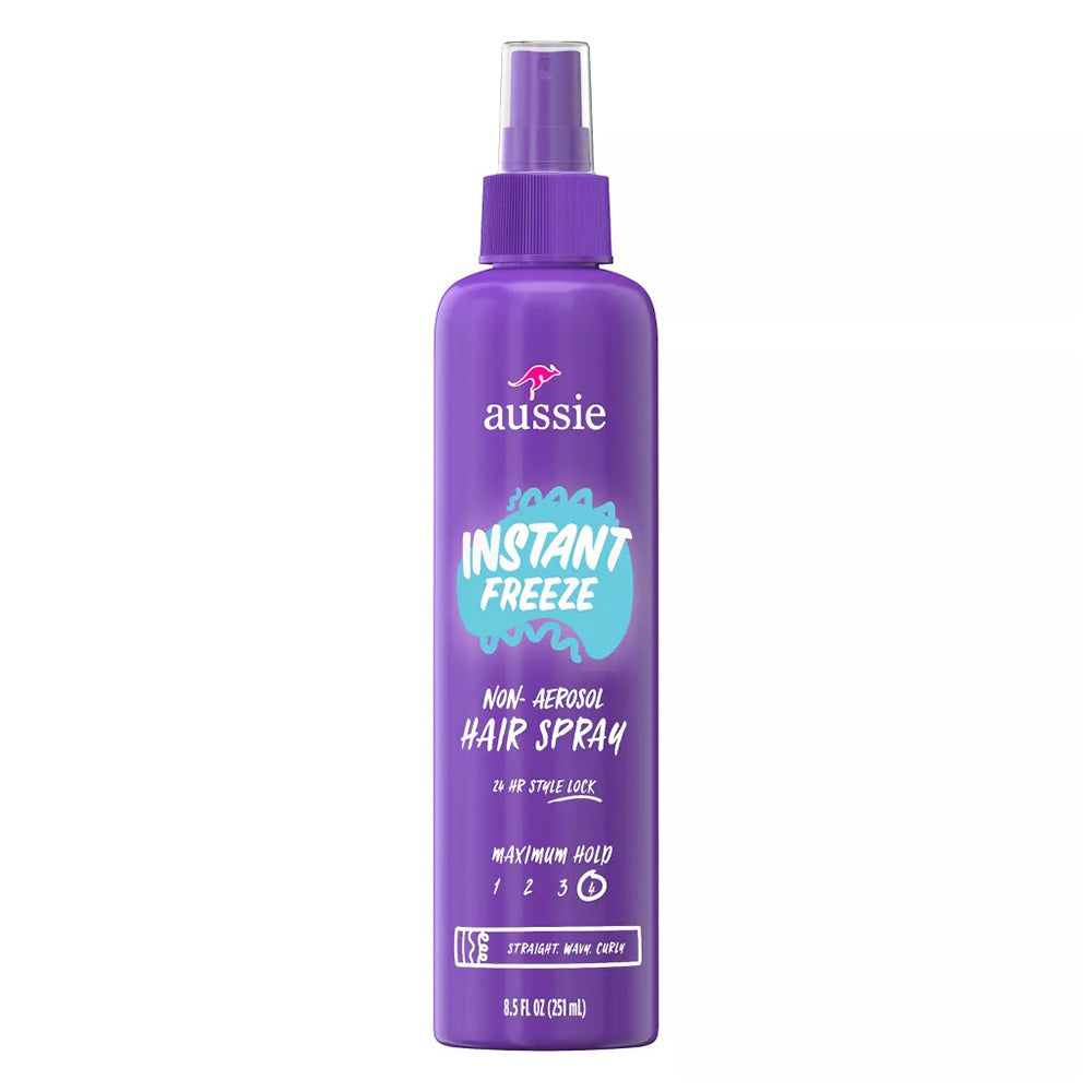 Aussie Freezes Style Controls Frizz Long-Lasting Hold Hairspray Instant Freeze Non-Aero Max Hold 8.5Oz (251ml)